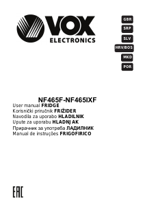 Priručnik Vox NF465F Frižider – zamrzivač
