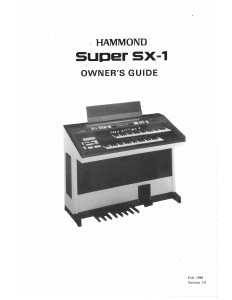 Handleiding Hammond Super SX-1 Orgel