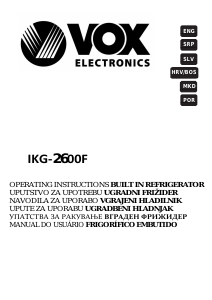 Priročnik Vox IKG2600F Hladilnik in zamrzovalnik