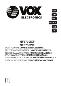 Handleiding Vox NF3730WF Koel-vries combinatie