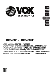 Handleiding Vox KK3400SF Koel-vries combinatie