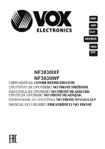 Handleiding Vox NF3830IXF Koel-vries combinatie