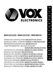 Руководство Vox MWH-GD23B Микроволновая печь