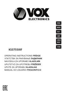 Priručnik Vox KS3755IXF Hladnjak