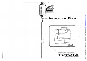 Manual Toyota 2640 Sewing Machine