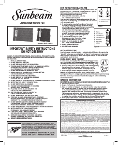 Handleiding Sunbeam Xpressheat Warmtekussen