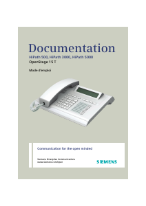 Mode d’emploi Siemens HiPath 3000 (OpenStage 15 T) Téléphone