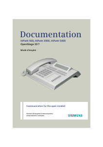 Mode d’emploi Siemens HiPath 5000 (OpenStage 30 T) Téléphone