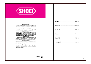 Bedienungsanleitung SHOEI J-Wing Motorradhelm