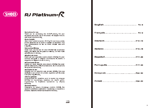 Manual SHOEI RJ Platinum-R Capacete para moto