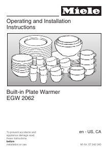 Manual Miele EGW 2062 Plate Warmer