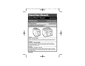 Mode d’emploi Hamilton Beach 22444 SmartToast Grille pain