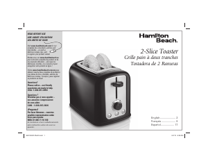 Manual Hamilton Beach 22464 Cool-Touch Toaster