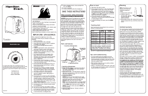 Manual de uso Hamilton Beach 22570E Tostador