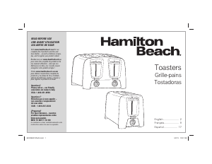 Manual Hamilton Beach 22614Z Cool-Wall 2 Slice Toaster