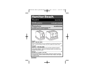 Manual Hamilton Beach 22790 Toaster