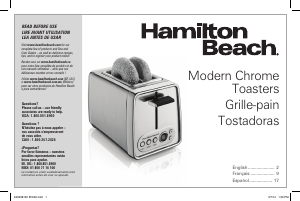 Mode d’emploi Hamilton Beach 22792 Grille pain
