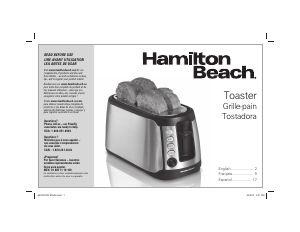 Mode d’emploi Hamilton Beach 24810 Keep Warm Grille pain