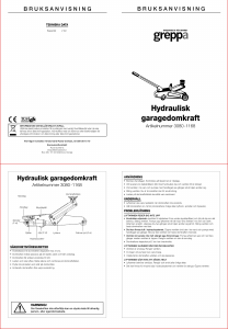 Bruksanvisning Greppa 3080-1168 Domkraft