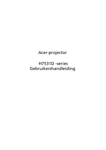 Handleiding Acer H7531D Beamer
