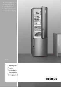 Manual Siemens GS36NAW30 Freezer