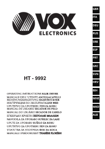 Bedienungsanleitung Vox HT9992 Haartrockner