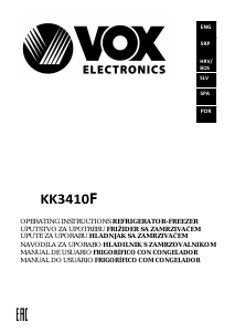 Handleiding Vox KK3410F Koel-vries combinatie
