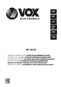 Manual de uso Vox NF3870F Frigorífico combinado