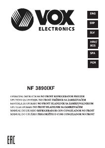 Handleiding Vox NF3890IXF Koel-vries combinatie