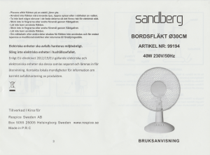 Bruksanvisning Sandberg 99194 Fläkt