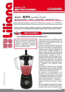 Manual de uso Liliana AL910 Batidora