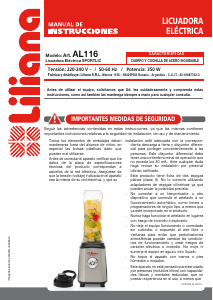 Manual de uso Liliana AL116 Batidora