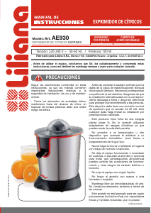 Manual de uso Liliana AE930 Exprimidor de cítricos