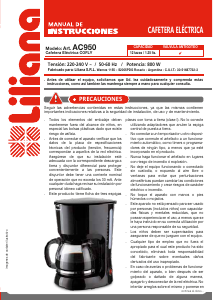 Manual de uso Liliana AC950 Máquina de café