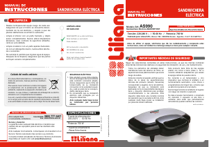 Manual de uso Liliana AS990 Grill de contacto