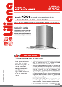 Manual de uso Liliana KC994 Campana extractora