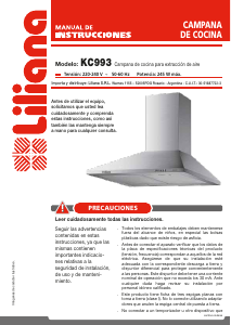 Manual de uso Liliana KC993 Campana extractora