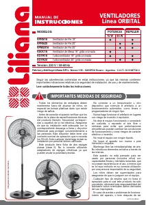 Manual de uso Liliana VPRN18 Ventilador