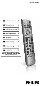 Manual Philips SRU5030 Remote Control