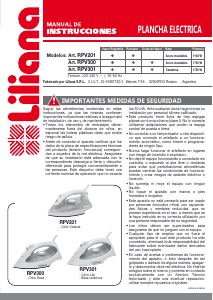 Manual de uso Liliana RPV200 Plancha