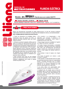 Manual de uso Liliana RPS9011 Plancha