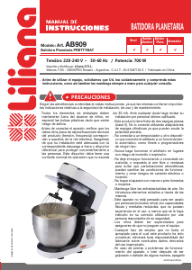 Manual de uso Liliana AB909 Batidora de pie