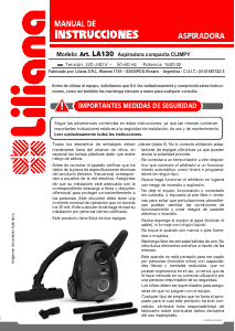 Manual de uso Liliana LA130 Aspirador