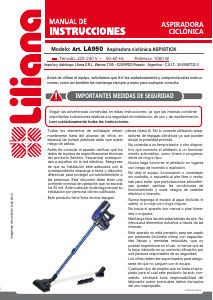 Manual de uso Liliana LA950 Aspirador