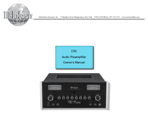 Manual McIntosh C52 Pre-amplifier