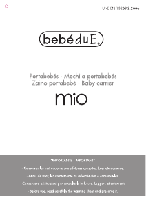 Manual de uso Bebé Due Mio Portabebés