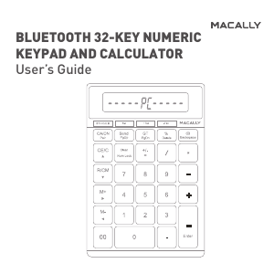 Manual Macally BTCALKEY Keyboard