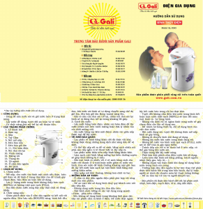Hướng dẫn sử dụng Gali GL-5043 Cây nước nóng lạnh