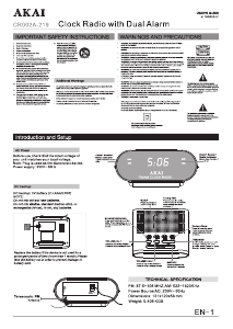 Manual Akai CR002A-219 Alarm Clock Radio