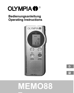 Manual Olympia MEMO 88 Audio Recorder